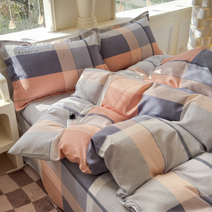 91家纺网 家纺一手货源 找家纺 佑佳家纺 2024新款磨毛印花植物羊绒单被套 奥维斯-咖