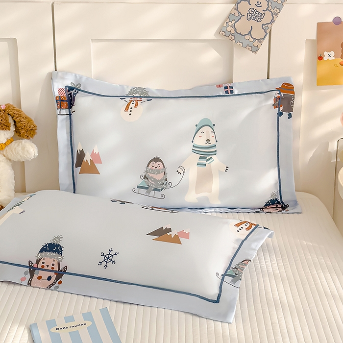 91家纺网 家纺一手货源 找家纺 良佐生活 2026新款60支天丝卡通枕套 冰雪奇缘