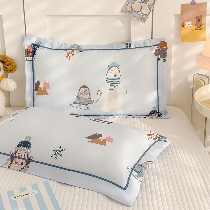 91家纺网 家纺一手货源 找家纺 良佐生活 2026新款60支天丝卡通枕套 冰雪奇缘