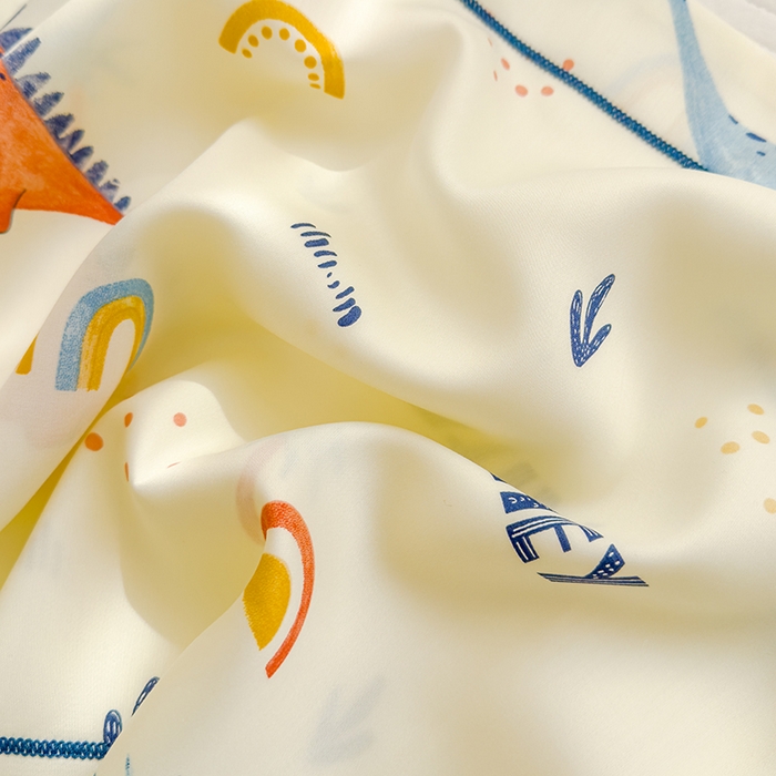 91家纺网 家纺一手货源 找家纺 良佐生活 2026新款60支天丝卡通枕套 彩虹恐龙