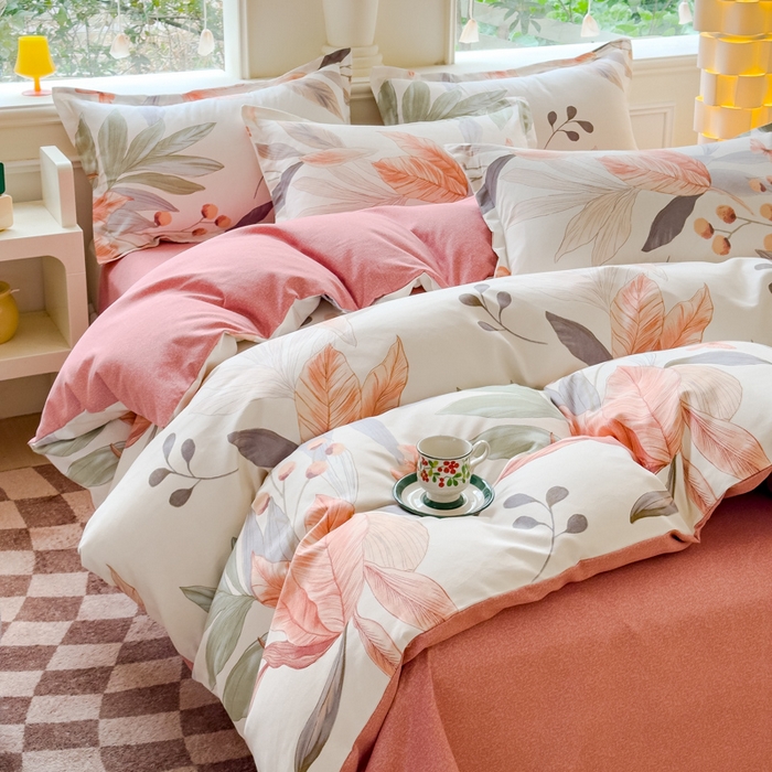 91家纺网 家纺一手货源 找家纺 佑佳家纺 2024新款磨毛印花植物羊绒单被套 花舞佳人