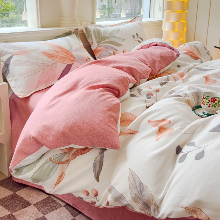 91家纺网 家纺一手货源 找家纺 佑佳家纺 2024新款磨毛印花植物羊绒单被套 花舞佳人