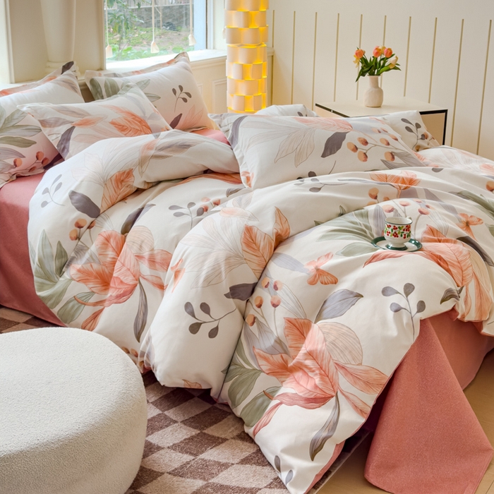 91家纺网 家纺一手货源 找家纺 佑佳家纺 2024新款磨毛印花植物羊绒单被套 花舞佳人