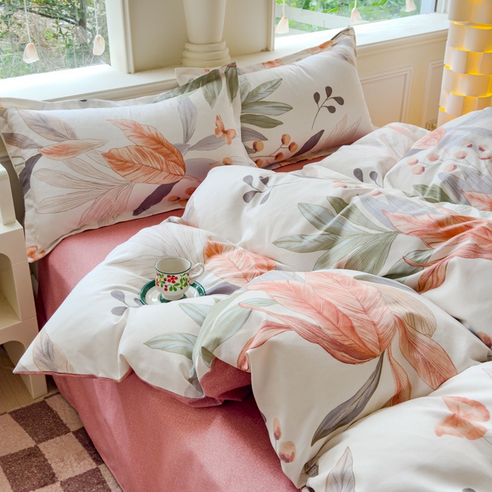 91家纺网 家纺一手货源 找家纺 佑佳家纺 2024新款磨毛印花植物羊绒单被套 花舞佳人