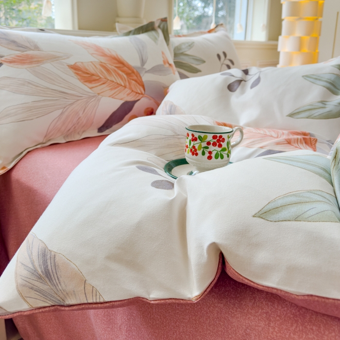 91家纺网 家纺一手货源 找家纺 佑佳家纺 2024新款磨毛印花植物羊绒单被套 花舞佳人