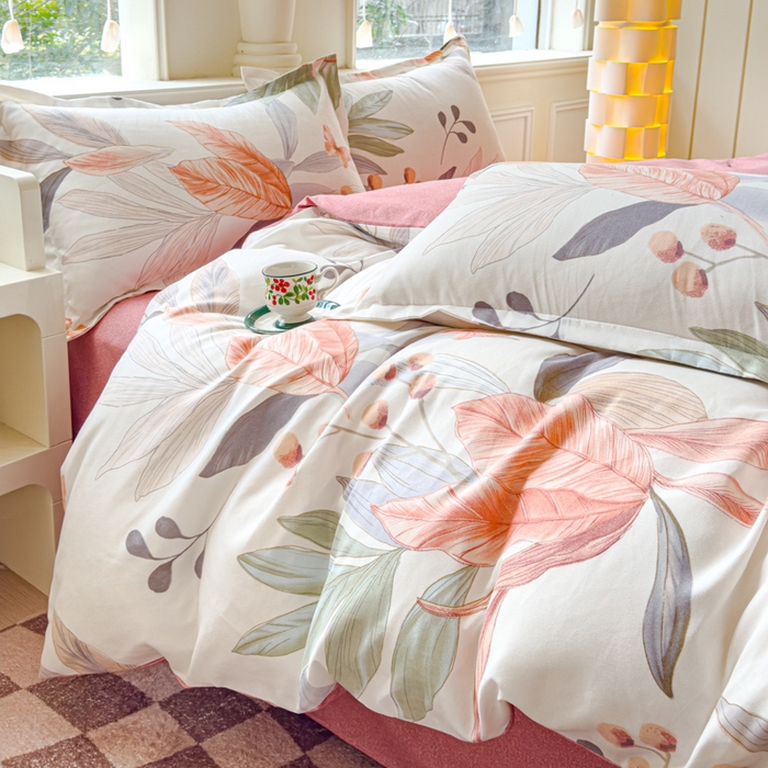 91家纺网 家纺一手货源 找家纺 佑佳家纺 2024新款磨毛印花植物羊绒单被套 花舞佳人