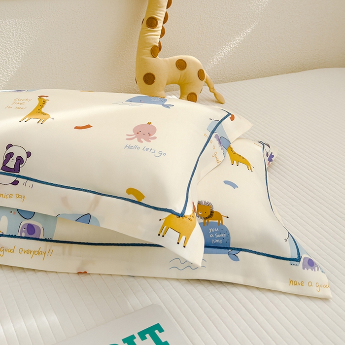 91家纺网 家纺一手货源 找家纺 良佐生活 2026新款60支天丝卡通枕套 海洋伙伴