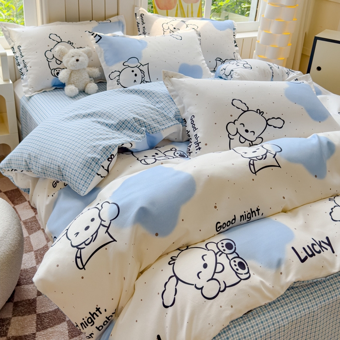 91家纺网 家纺一手货源 找家纺 佑佳家纺 2024新款磨毛印花植物羊绒单被套 乐萌小宠