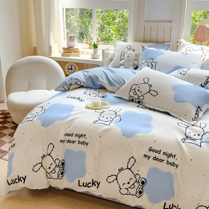 91家纺网 家纺一手货源 找家纺 佑佳家纺 2024新款磨毛印花植物羊绒单被套 乐萌小宠