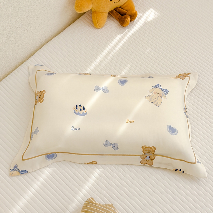 91家纺网 家纺一手货源 找家纺 良佐生活 2026新款60支天丝卡通枕套 蝴蝶结小兔