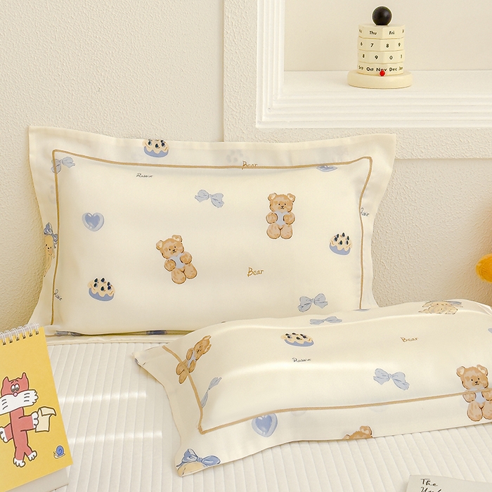 91家纺网 家纺一手货源 找家纺 良佐生活 2026新款60支天丝卡通枕套 蝴蝶结小兔