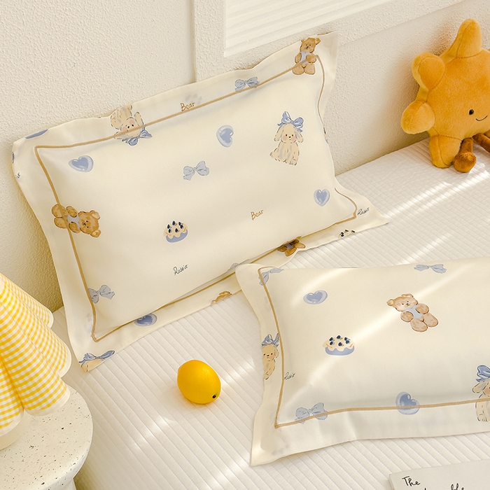 91家纺网 家纺一手货源 找家纺 良佐生活 2026新款60支天丝卡通枕套 蝴蝶结小兔