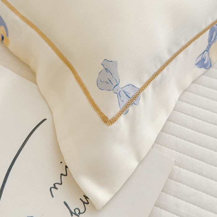 91家纺网 家纺一手货源 找家纺 良佐生活 2026新款60支天丝卡通枕套 蝴蝶结小兔