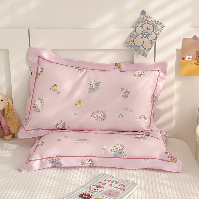 91家纺网 家纺一手货源 找家纺 良佐生活 2026新款60支天丝卡通枕套 凯莉