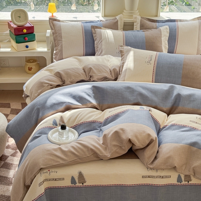 91家纺网 家纺一手货源 找家纺 佑佳家纺 2024新款磨毛印花植物羊绒单被套 漫步庄园