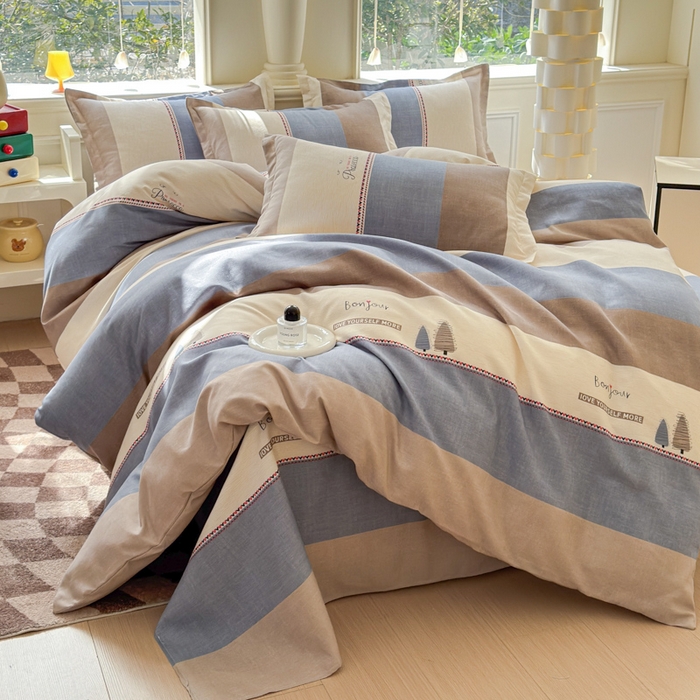 91家纺网 家纺一手货源 找家纺 佑佳家纺 2024新款磨毛印花植物羊绒单被套 漫步庄园