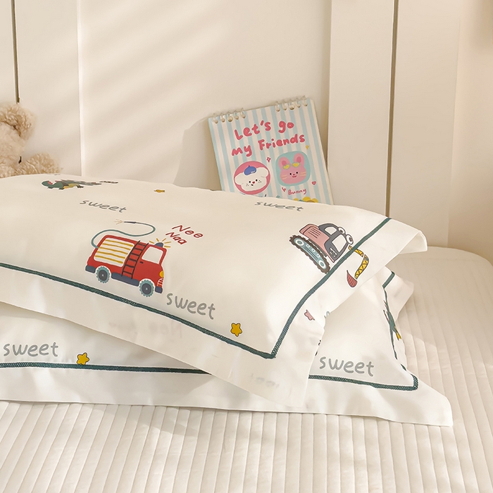 91家纺网 家纺一手货源 找家纺 良佐生活 2026新款60支天丝卡通枕套 恐龙奇遇记