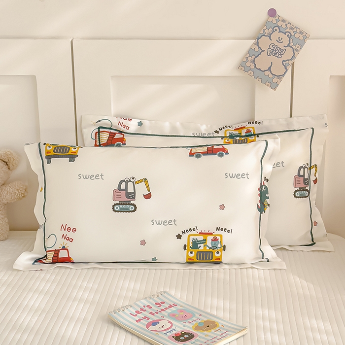 91家纺网 家纺一手货源 找家纺 良佐生活 2026新款60支天丝卡通枕套 恐龙奇遇记