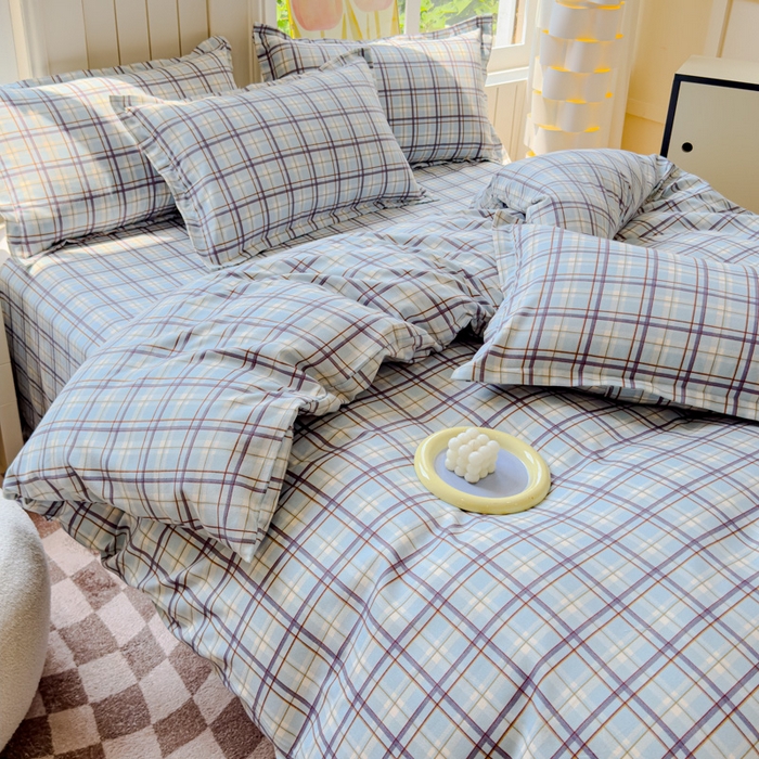 91家纺网 家纺一手货源 找家纺 佑佳家纺 2024新款磨毛印花植物羊绒单被套 莫利格-蓝