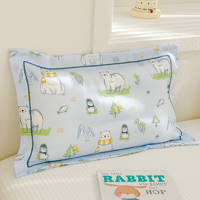 91家纺网 家纺一手货源 找家纺 良佐生活 2026新款60支天丝卡通枕套 企鹅北极熊