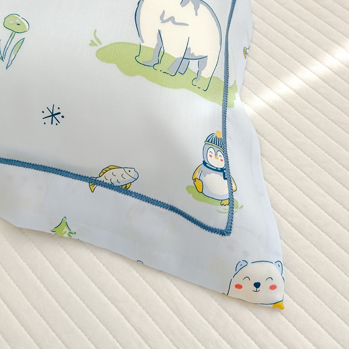 91家纺网 家纺一手货源 找家纺 良佐生活 2026新款60支天丝卡通枕套 企鹅北极熊