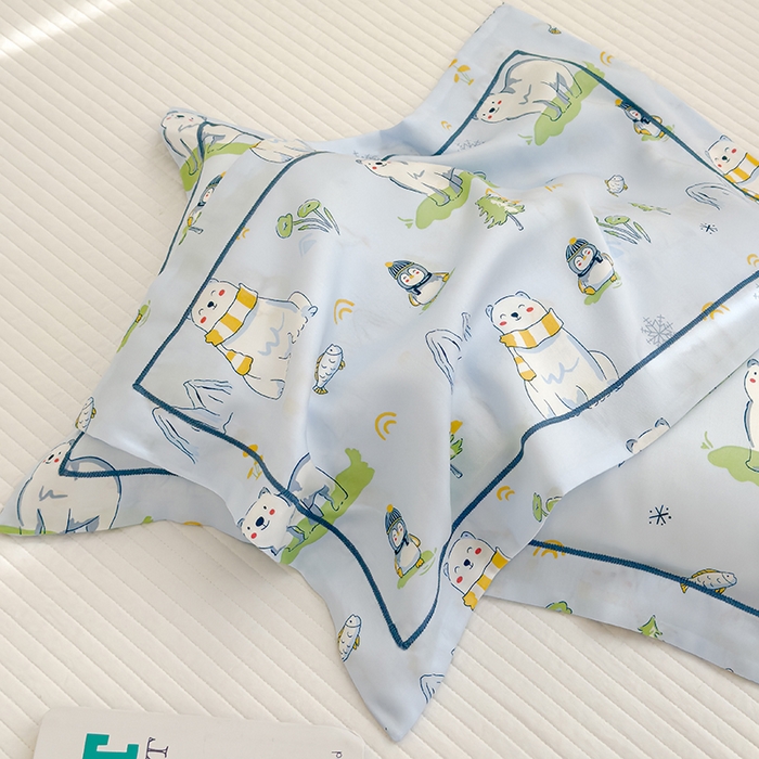 91家纺网 家纺一手货源 找家纺 良佐生活 2026新款60支天丝卡通枕套 企鹅北极熊