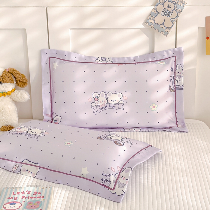 91家纺网 家纺一手货源 找家纺 良佐生活 2026新款60支天丝卡通枕套 甜心宝贝