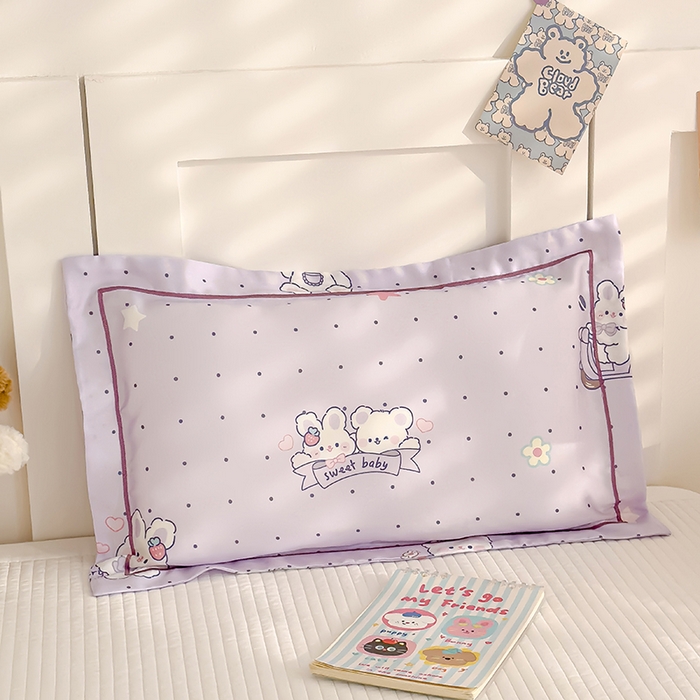 91家纺网 家纺一手货源 找家纺 良佐生活 2026新款60支天丝卡通枕套 甜心宝贝