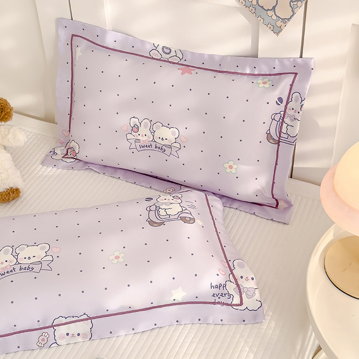 91家纺网 家纺一手货源 找家纺 良佐生活 2026新款60支天丝卡通枕套 甜心宝贝