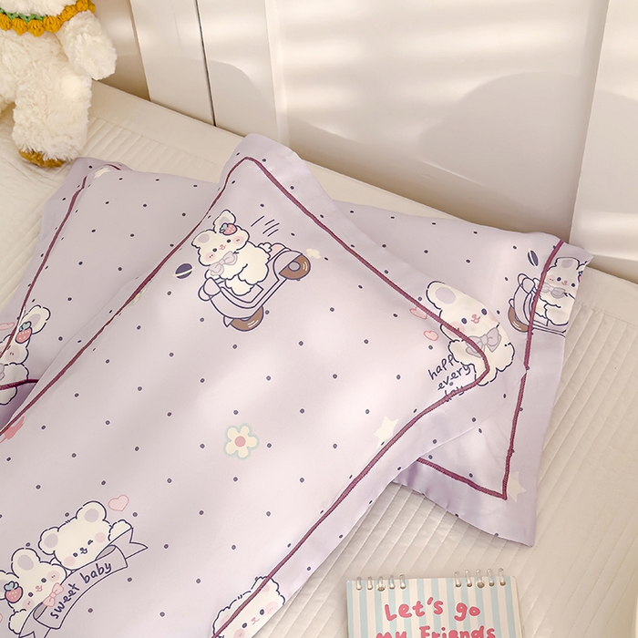 91家纺网 家纺一手货源 找家纺 良佐生活 2026新款60支天丝卡通枕套 甜心宝贝