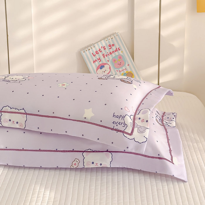 91家纺网 家纺一手货源 找家纺 良佐生活 2026新款60支天丝卡通枕套 甜心宝贝