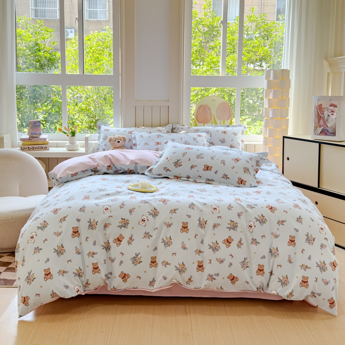 91家纺网 家纺一手货源 找家纺 佑佳家纺 2024新款磨毛印花植物羊绒单被套 小兔市集