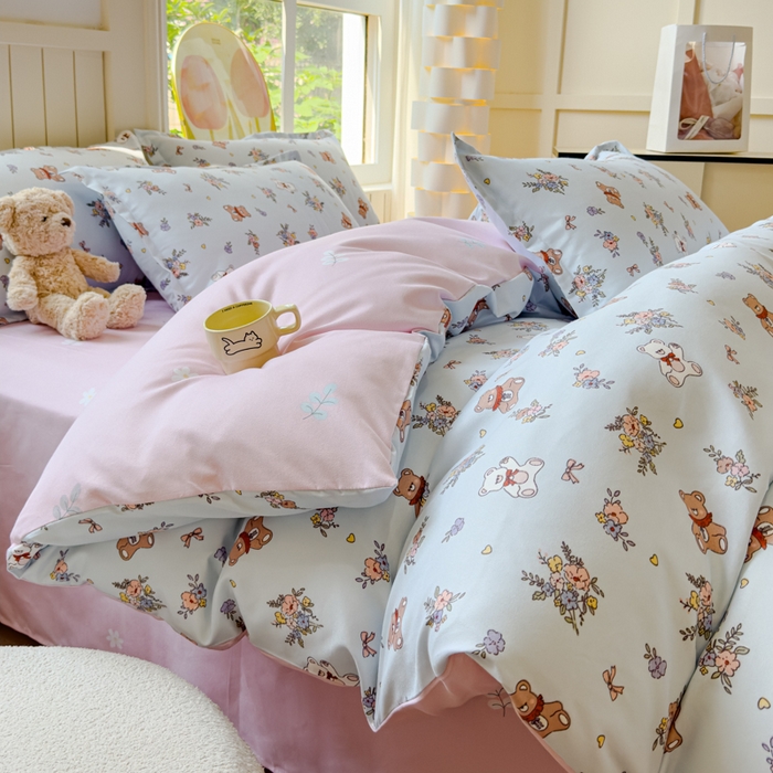 91家纺网 家纺一手货源 找家纺 佑佳家纺 2024新款磨毛印花植物羊绒单被套 小兔市集