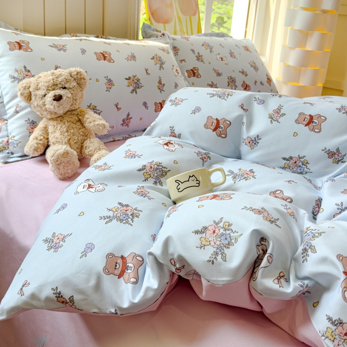 91家纺网 家纺一手货源 找家纺 佑佳家纺 2024新款磨毛印花植物羊绒单被套 小兔市集