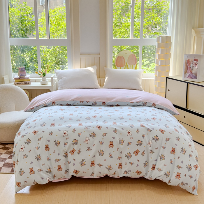 佑佳家纺 2024新款磨毛印花植物羊绒单被套 小兔市集