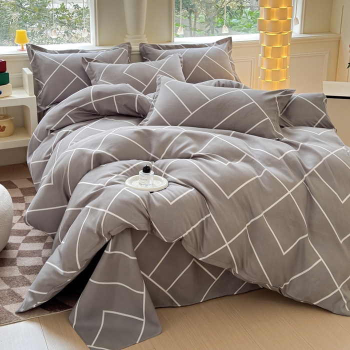 91家纺网 家纺一手货源 找家纺 佑佳家纺 2024新款磨毛印花植物羊绒单被套 休闲人生