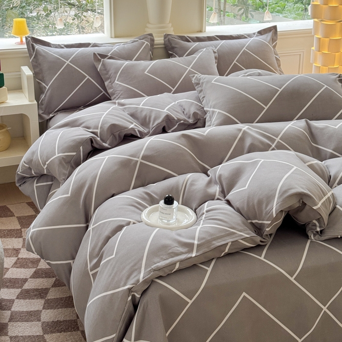 91家纺网 家纺一手货源 找家纺 佑佳家纺 2024新款磨毛印花植物羊绒单被套 休闲人生