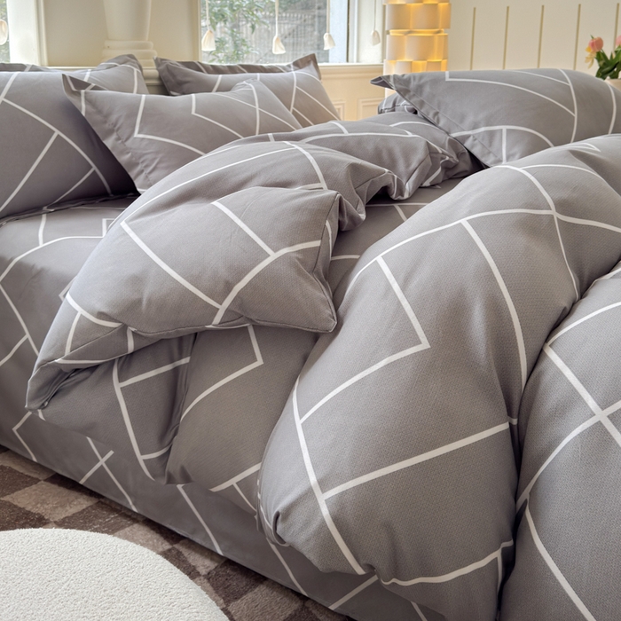 91家纺网 家纺一手货源 找家纺 佑佳家纺 2024新款磨毛印花植物羊绒单被套 休闲人生