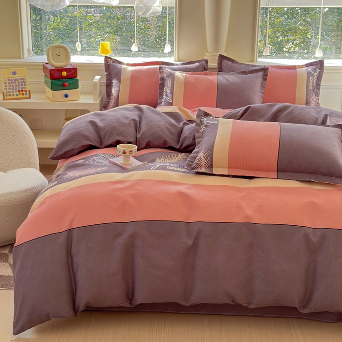 91家纺网 家纺一手货源 找家纺 佑佳家纺 2024新款磨毛印花植物羊绒单被套 羽翼思恋