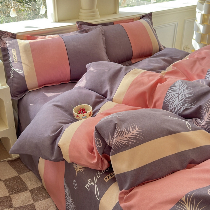 91家纺网 家纺一手货源 找家纺 佑佳家纺 2024新款磨毛印花植物羊绒单被套 羽翼思恋