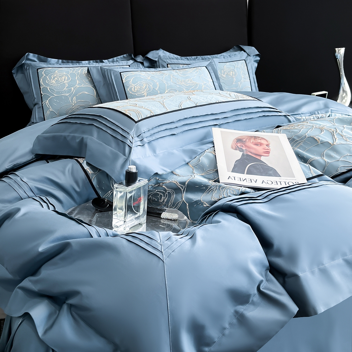 91家纺网 家纺一手货源 找家纺 （总）置顶家纺 2026新款亲肤棉玫瑰刺绣提花卡罗拉系列四件套