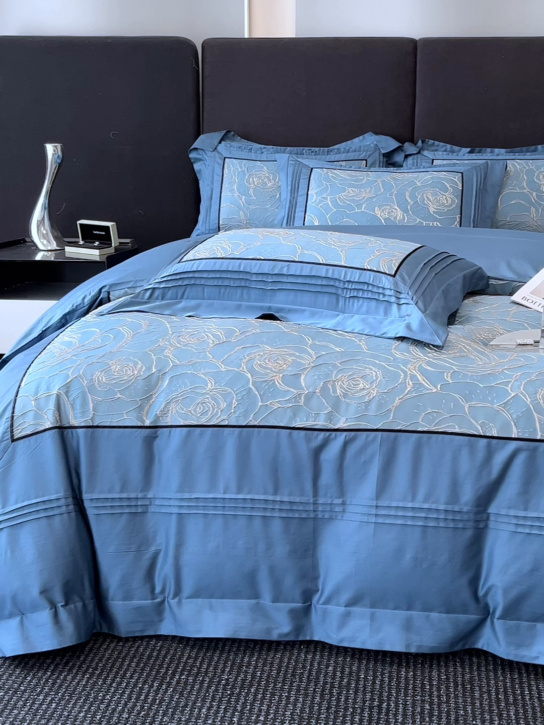 91家纺网 家纺一手货源 找家纺 （总）置顶家纺 2026新款亲肤棉玫瑰刺绣提花卡罗拉系列四件套