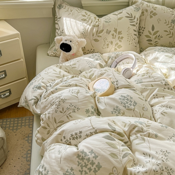 91家纺网 家纺一手货源 找家纺 （总）漫仙阁家纺 2026新款纯棉学生宿舍A版100%新疆棉B版古法水洗三件套全棉四件套