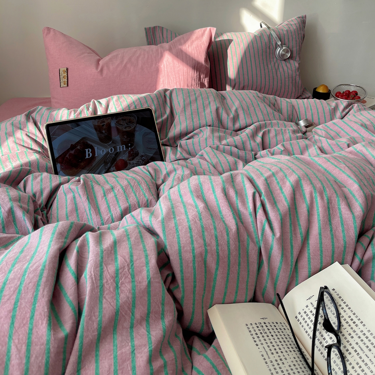 91家纺网 家纺一手货源 找家纺 （总）雅居纺家纺 2026新款全棉色织混搭水洗棉四件套