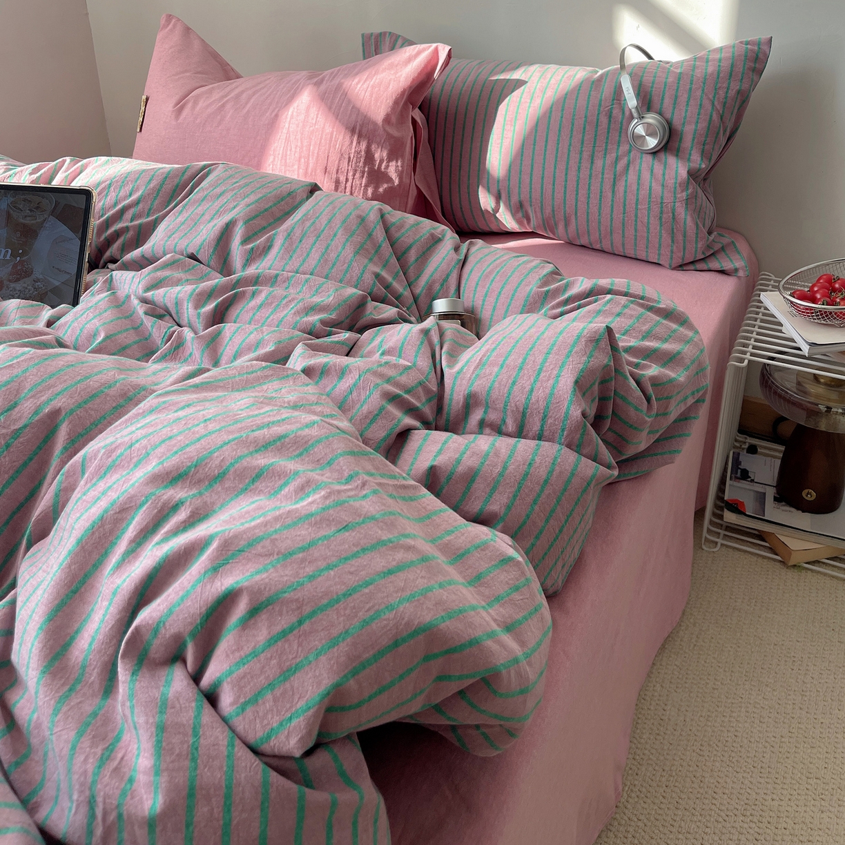 91家纺网 家纺一手货源 找家纺 （总）雅居纺家纺 2026新款全棉色织混搭水洗棉四件套