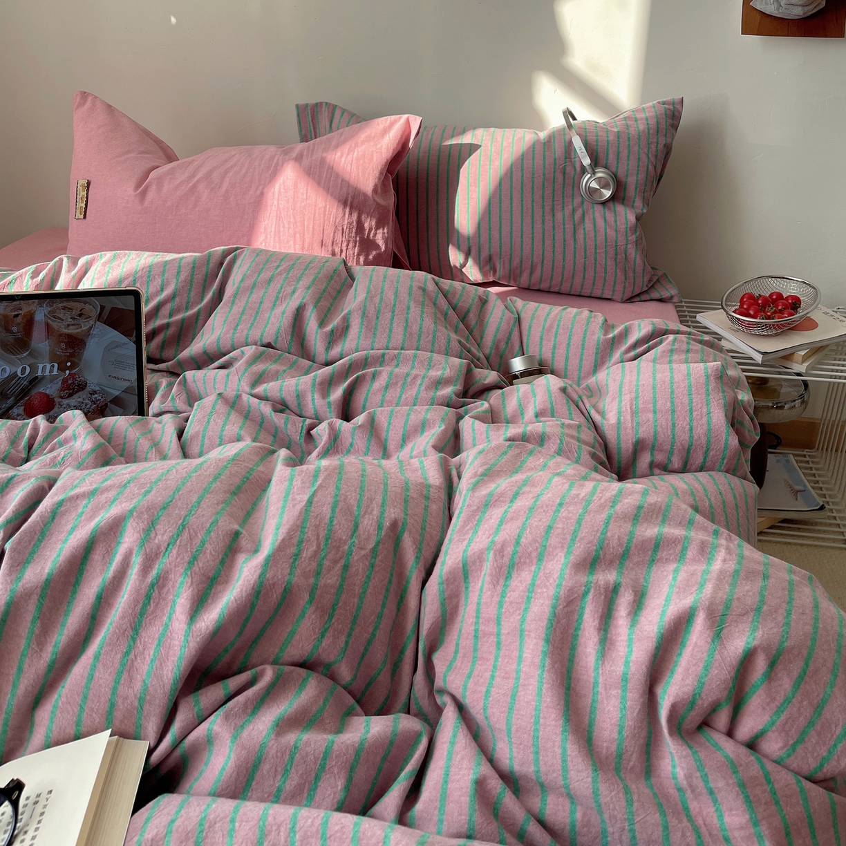 91家纺网 家纺一手货源 找家纺 （总）雅居纺家纺 2026新款全棉色织混搭水洗棉四件套