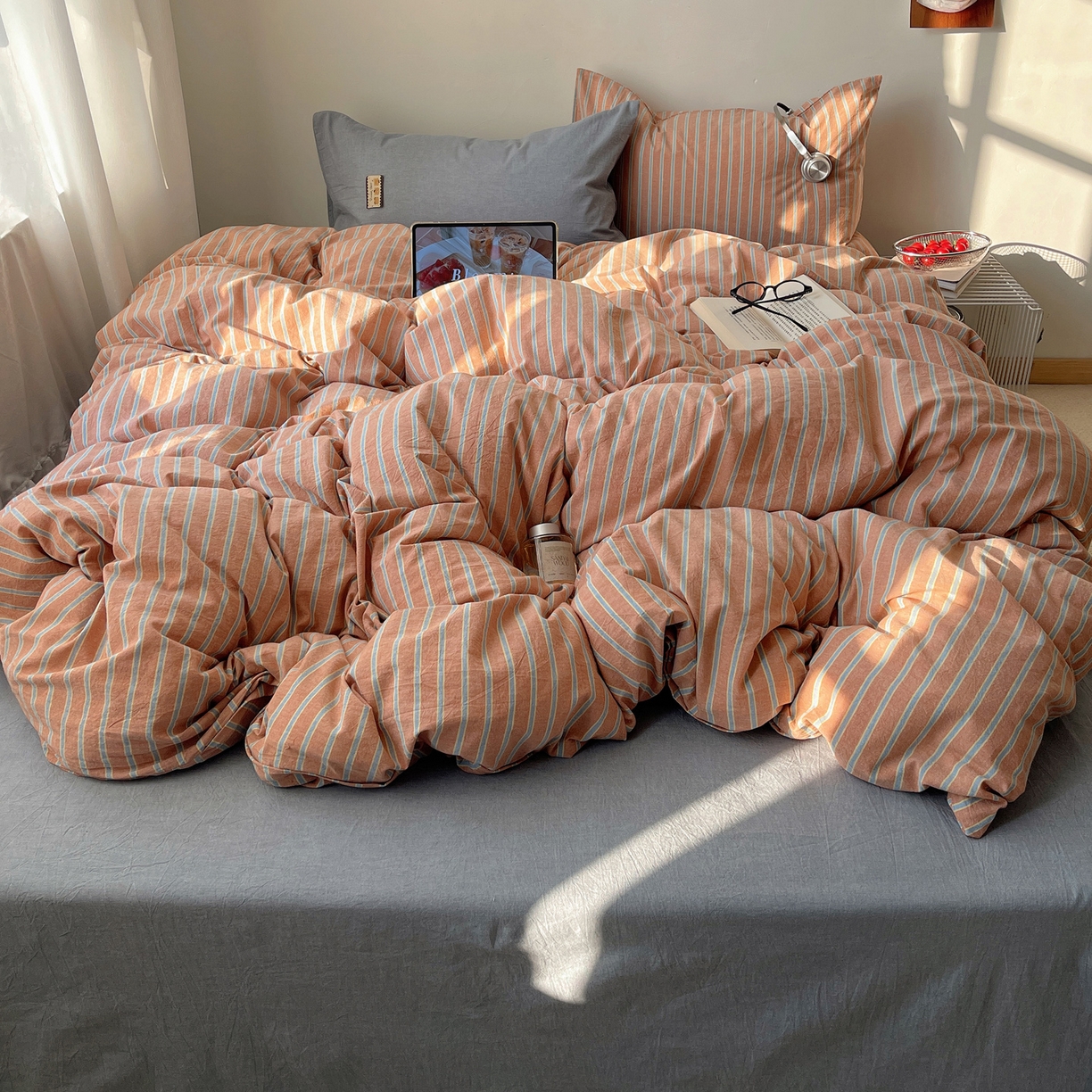 91家纺网 家纺一手货源 找家纺 （总）雅居纺家纺 2026新款全棉色织混搭水洗棉四件套