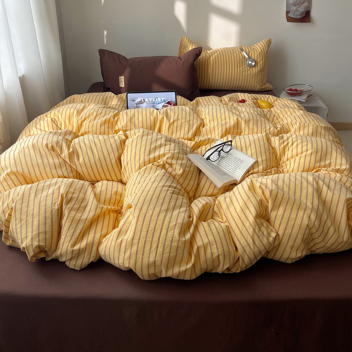 91家纺网 家纺一手货源 找家纺 （总）雅居纺家纺 2026新款全棉色织混搭水洗棉四件套