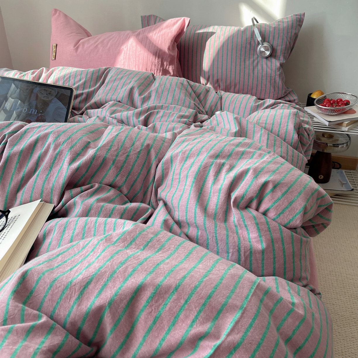 91家纺网 家纺一手货源 找家纺 （总）雅居纺家纺 2026新款全棉色织混搭水洗棉四件套