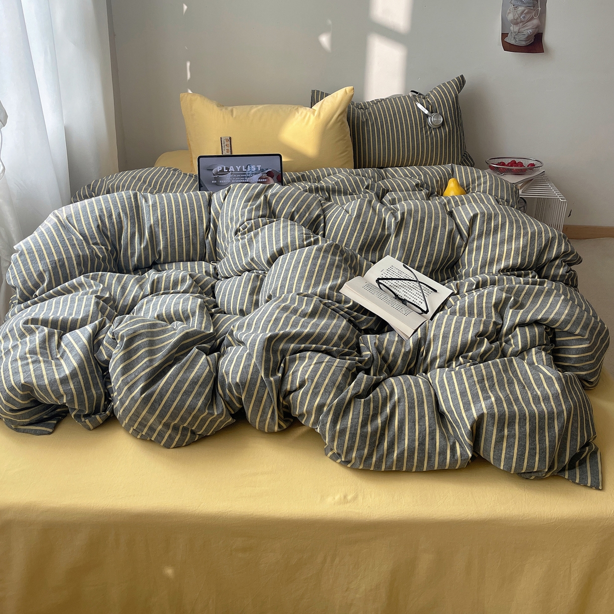 91家纺网 家纺一手货源 找家纺 （总）雅居纺家纺 2026新款全棉色织混搭水洗棉四件套